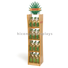 Buche Holz Regal Acryl Panel Display Getränke Stand Boden Boden Monster Energy Drink Display Stand